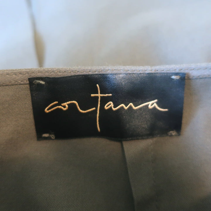 Cortana Strapless Tie-Back Maxi Dress Gray Wool-Blend Size 40