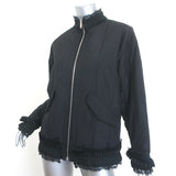 MM6 Maison Margiela Ruffled Lace-Trim Bomber Jacket Black Size 38