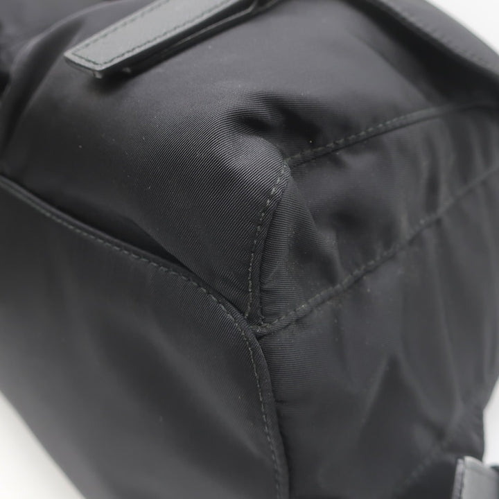 Prada Medium Re-Nylon Saffiano Leather-Trim Backpack Black