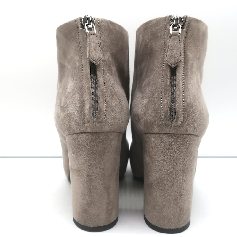 Prada Ankle Boots Taupe Suede Size 37 Hidden Platform Booties