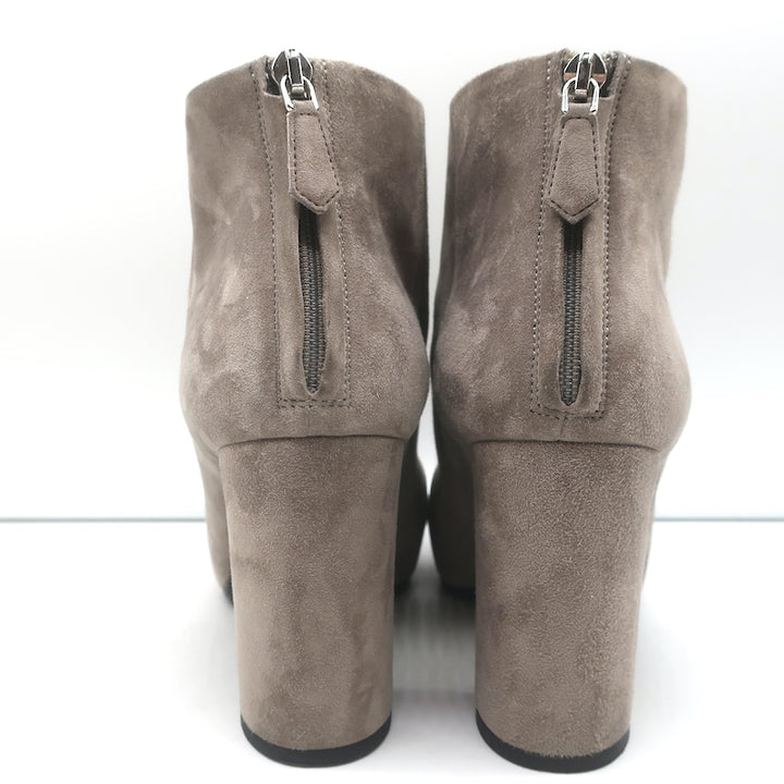 Prada Ankle Boots Taupe Suede Size 37 Hidden Platform Booties