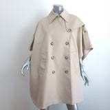 Max Mara Pernice Trench Coat Cape Beige Cotton One Size