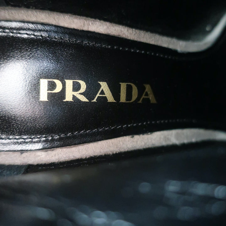 Prada Ankle Boots Taupe Suede Size 37 Hidden Platform Booties