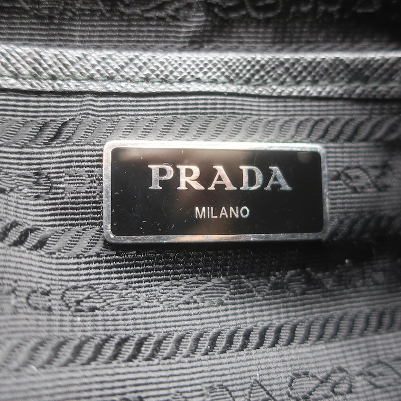Prada Medium Re-Nylon Saffiano Leather-Trim Backpack Black
