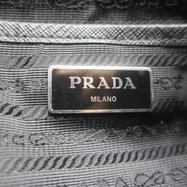 Prada Medium Re-Nylon Saffiano Leather-Trim Backpack Black
