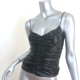 7 For All Mankind Ruched Faux Leather Cami Black Size Extra Small NEW