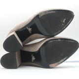 Prada Ankle Boots Taupe Suede Size 37 Hidden Platform Booties