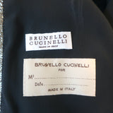 Brunello Cucinelli Metallic Leather Blazer Gold Size 42 One-Button Jacket