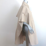 Max Mara Pernice Trench Coat Cape Beige Cotton One Size