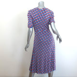 Diane von Furstenberg Koren Reversible Dress Ruched Printed Mesh Size Small NEW