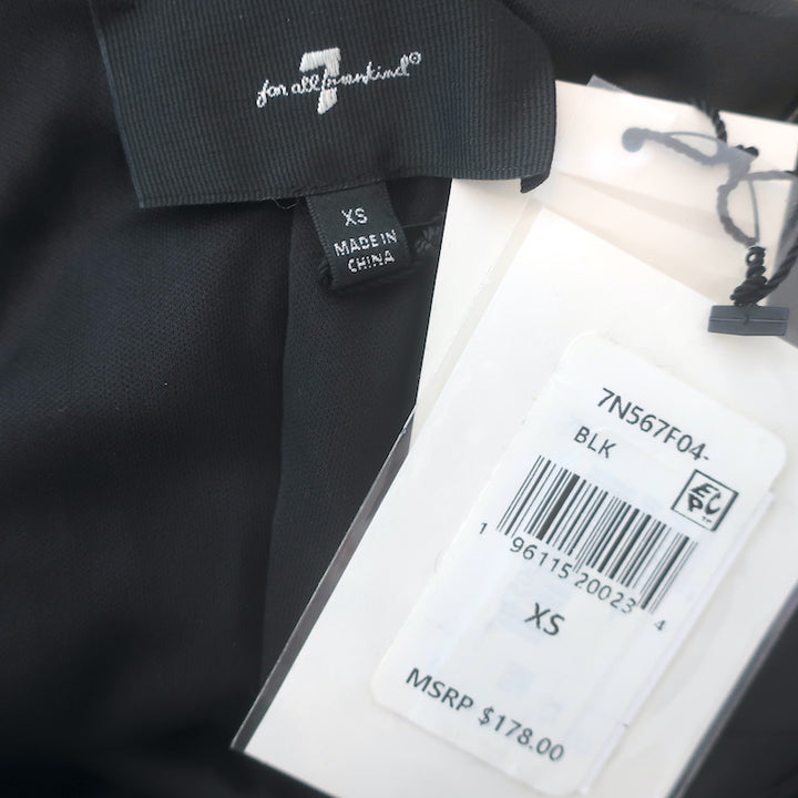7 For All Mankind Ruched Faux Leather Cami Black Size Extra Small NEW