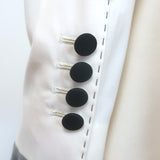 Dolce & Gabbana Contrast-Lapel Blazer Cream/Black Wool-Blend Size 44