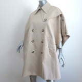 Max Mara Pernice Trench Coat Cape Beige Cotton One Size