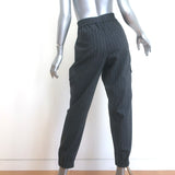 Brunello Cucinelli Pinstripe Cargo Pants Gray Stretch Wool Size US 6