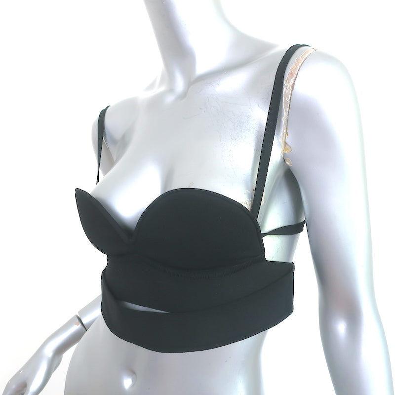 Burberry Cutout Crop Top Black Stretch Knit Size Small NEW