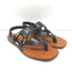 Chloe Demi Flat Slingback Thong Sandals Black Leather Size 38