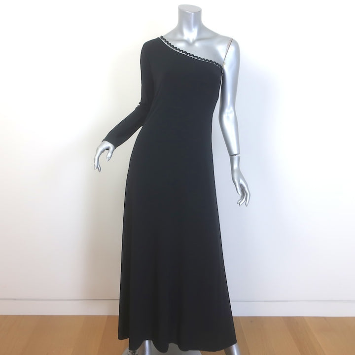 ERES Play One-Shoulder Maxi Dress Black Stretch Jersey Size Medium NEW