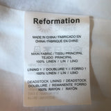 Reformation Yana Halter Midi Dress White Anthurium Print Linen Size 6