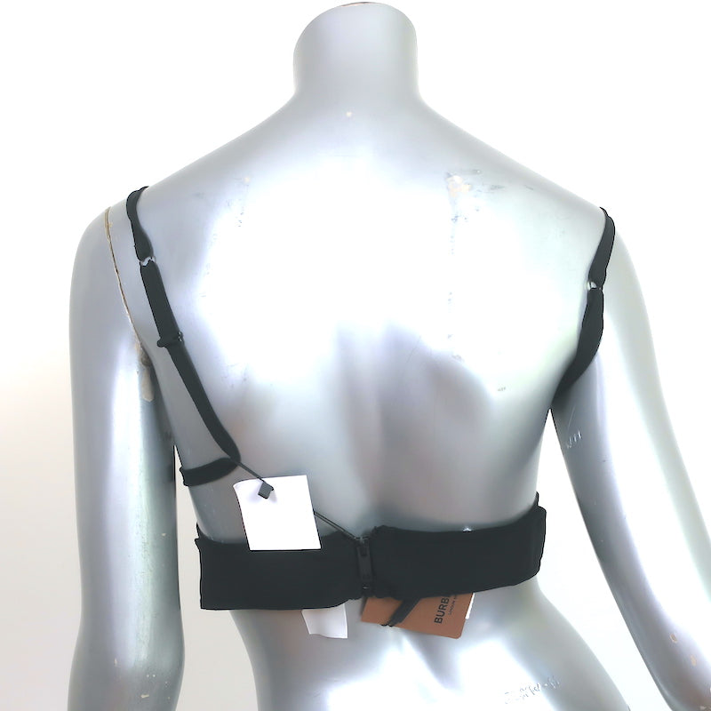Burberry Cutout Crop Top Black Stretch Knit Size Small NEW