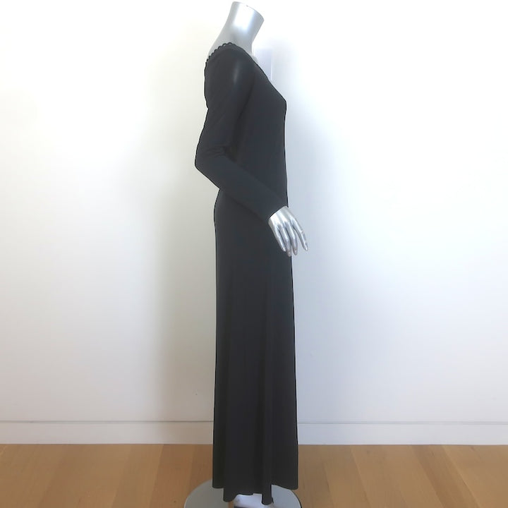 ERES Play One-Shoulder Maxi Dress Black Stretch Jersey Size Medium NEW