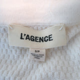 L'Agence Sterling Jewel-Button Collared Sweater Cream Cotton-Blend Size Small