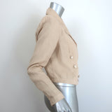 L'Agence Dolly Cropped Blazer Sand Linen Size Small Double Breasted Jacket