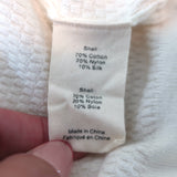 L'Agence Sterling Jewel-Button Collared Sweater Cream Cotton-Blend Size Small