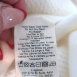 L'Agence Sterling Jewel-Button Collared Sweater Cream Cotton-Blend Size Small