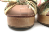 Loeffler Randall Regina Bow Clog Sandals Cream Floral Print Canvas Size 8