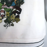 Christian Dior Embroidered Short Sleeve Sweatshirt Top Cream Size Small