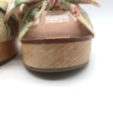 Loeffler Randall Regina Bow Clog Sandals Cream Floral Print Canvas Size 8