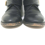 Chanel 12A CC Quilted Leather Knee High Riding Boots Black Size 39.5