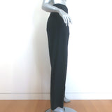Brunello Cucinelli High Rise Wide Leg Trousers Black Stretch Wool Size US 8