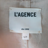 L'Agence Dolly Cropped Blazer Sand Linen Size Small Double Breasted Jacket