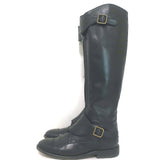 Chanel 12A CC Quilted Leather Knee High Riding Boots Black Size 39.5