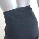 Brunello Cucinelli High Rise Wide Leg Trousers Black Stretch Wool Size US 8