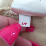 L'Agence Dolly Cropped Blazer Sand Linen Size Small Double Breasted Jacket