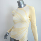 Proenza Schouler Tie Dye Long Sleeve Top Yellow Cotton-Blend Size Extra Small
