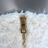 Balmain Fringed Tweed Cropped Halter Top White Cotton-Blend Size 38 NEW