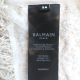 Balmain Fringed Tweed Cropped Halter Top White Cotton-Blend Size 38 NEW