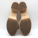 Loeffler Randall Regina Bow Clog Sandals Cream Floral Print Canvas Size 8