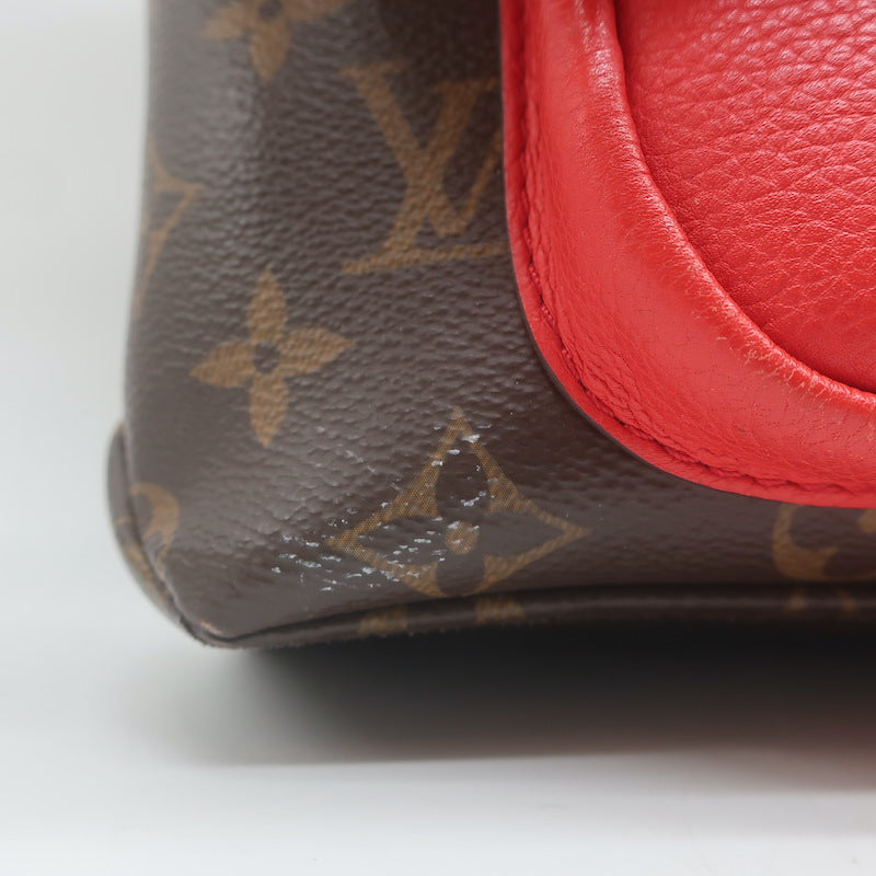 Louis Vuitton Marignan Coquelicot Monogram Satchel Brown/Red Crossbody Bag