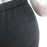 Alexander McQueen Pintuck Wool Jogger Pants Black Size 44