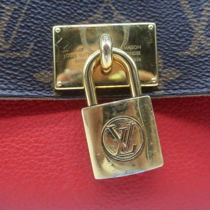 Louis Vuitton Marignan Coquelicot Monogram Satchel Brown/Red Crossbody Bag