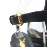 Yves Saint Laurent Fisherman Tribute Platform Sandals Black Leather Size 38.5