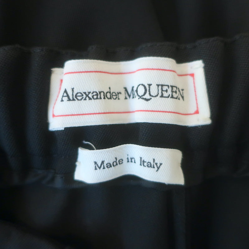 Alexander McQueen Pintuck Wool Jogger Pants Black Size 44