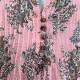 Veronica Beard Lowell Blouse Pink Paisley Print Silk Size 6 Long Sleeve Top