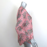 Veronica Beard Lowell Blouse Pink Paisley Print Silk Size 6 Long Sleeve Top