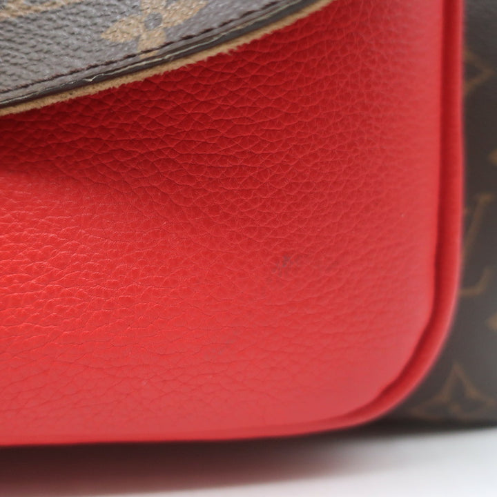 Louis Vuitton Marignan Coquelicot Monogram Satchel Brown/Red Crossbody Bag