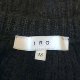 IRO Colorblock Sweater Piper Charcoal/Black Alpaca-Blend Ribbed Knit Size Medium